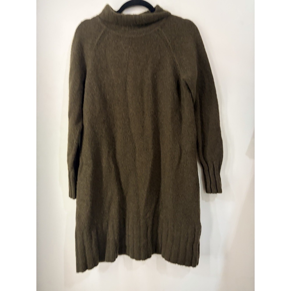 Banana Republic Yak Hair Wool Sweater Dress M Brown Funnel Neck Long Sleeve